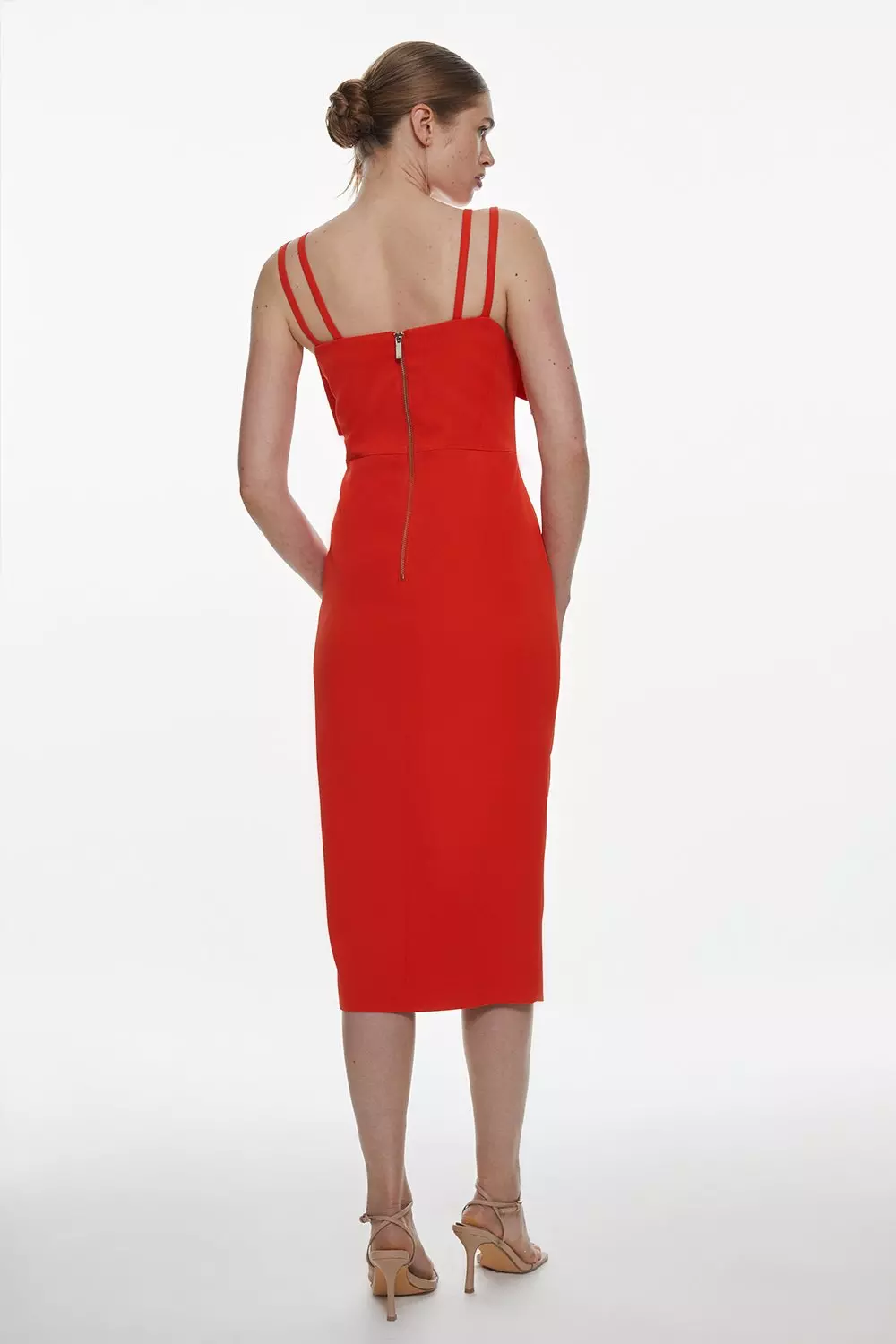 Karen millen coral outlet bow dress